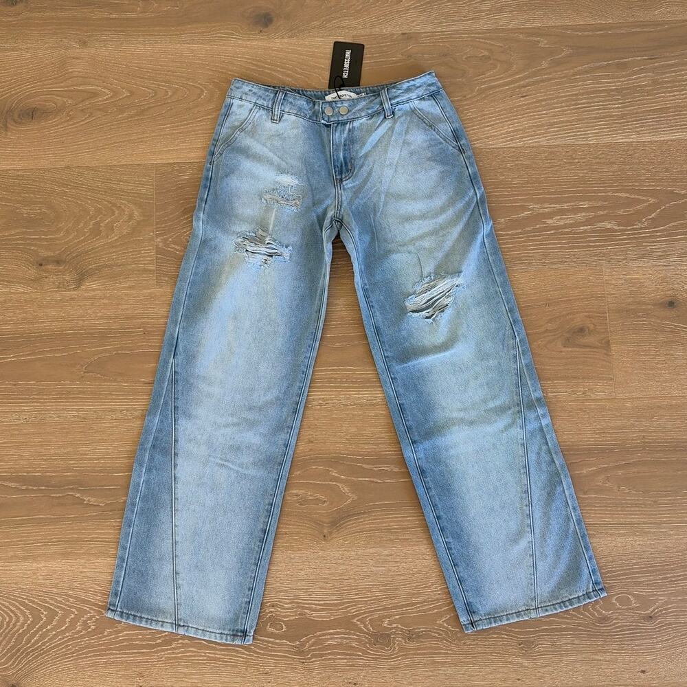 Thatssofetch Jeans Low Rise Avelyn Size US 4 Blue Pink